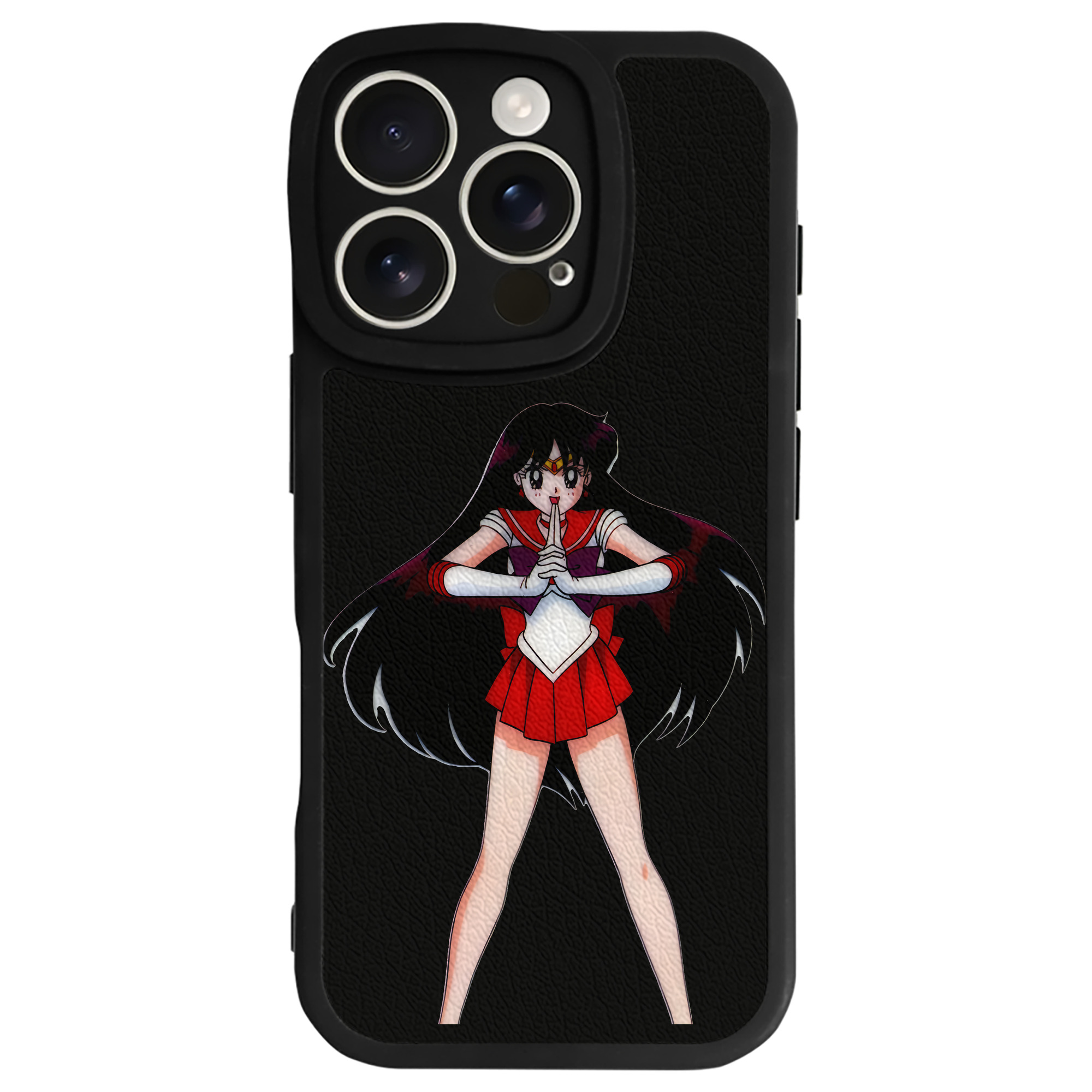 （画像用） 美少女戦士セーラームーン 火野レイ ひの レイ Sailor Moon Hino Rei （セーラーマーズ,Sailor Mars） 【iPhone 16シリーズ対応】シリコンスマホケース（レザー調） 材質：シリコン